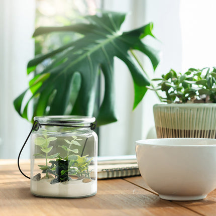 ensemble de 12 lanternes en verre en 3 tailles