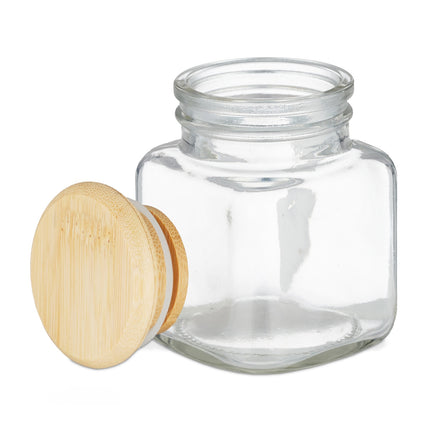 lot de 16 pots à épices carrés en bambou