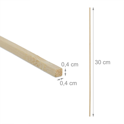 Set mit 200 Bambusstäben 30 cm