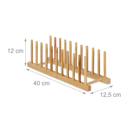 ensemble de 2 supports à assiettes en bambou
