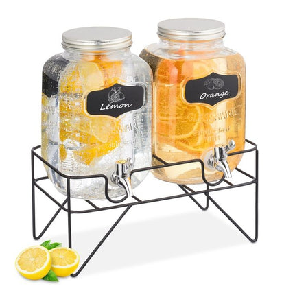 lot de 2 pompes à boissons 4L avec support