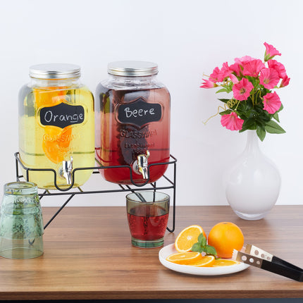 lot de 2 pompes à boissons 4L avec support