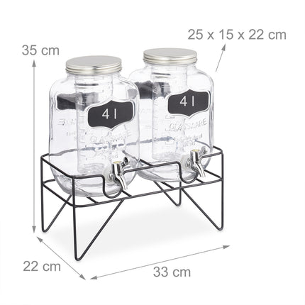 lot de 2 pompes à boissons 4L avec support