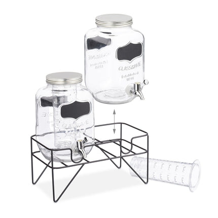 lot de 2 pompes à boissons 4L avec support