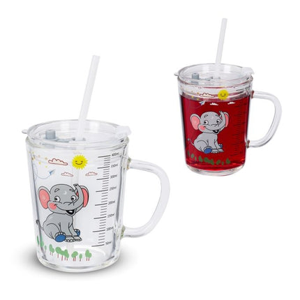 lot de 2 verres pour enfants avec motif éléphant