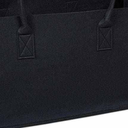2er Set Kaminholzsäcke aus Filz Schwarz