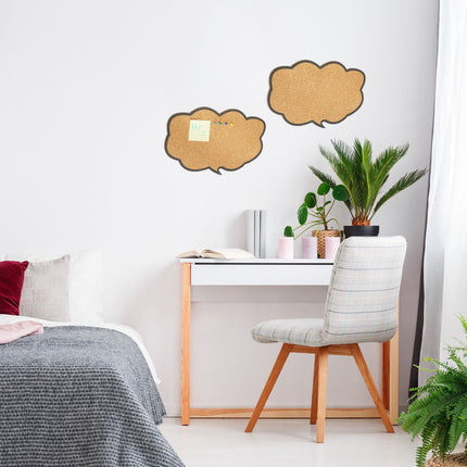 ensemble de 2 tableaux d'affichage en liège avec des nuages de pensées