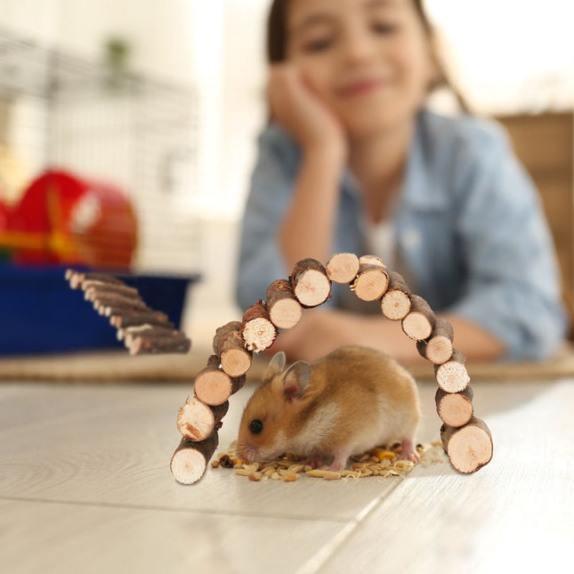 2er Set Holzbrücken für Nager, 2 Größen