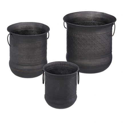 ensemble de 3 pots de fleurs anciens