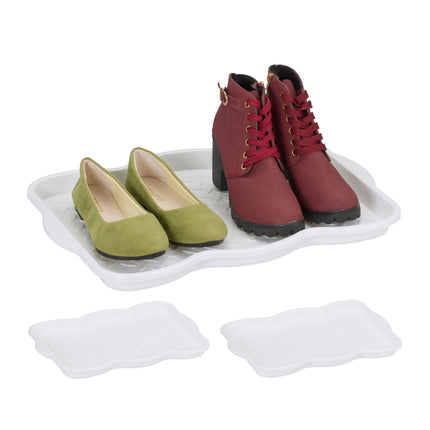 ensemble de 3 bacs d'égouttage pour 2 paires de chaussures