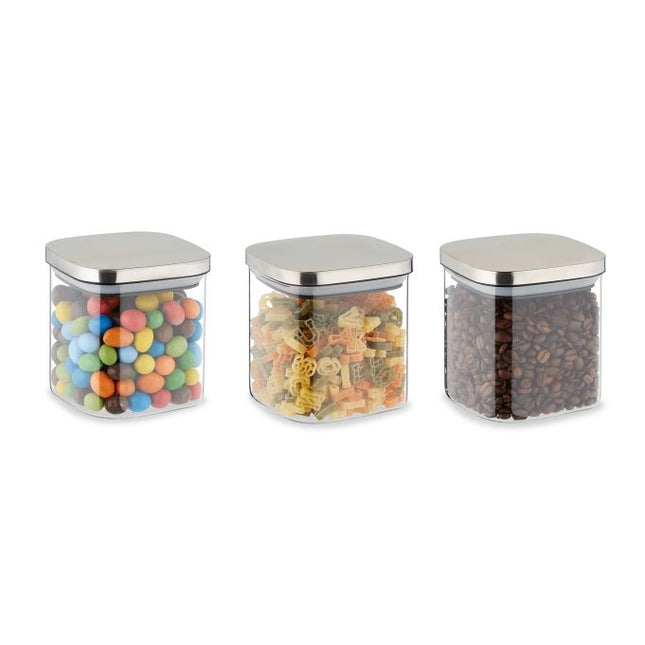 lot de 3 bocaux de conservation avec couvercles 600 ml
