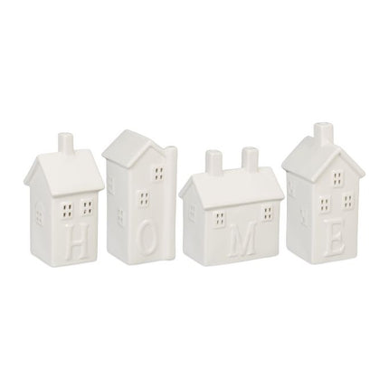 4er-Set Keramik-Wärmekerzenhalter „Home“