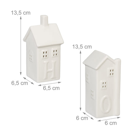 4er-Set Keramik-Wärmekerzenhalter „Home“
