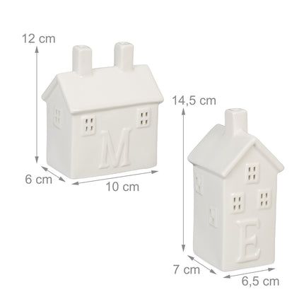 4er-Set Keramik-Wärmekerzenhalter „Home“