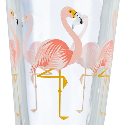 lot de 4 bouteilles en verre Flamingo