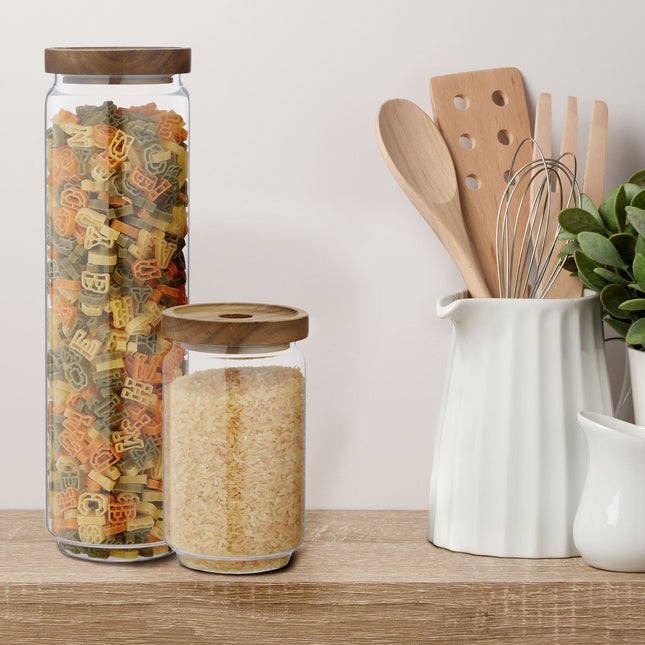 ensemble de 5 bocaux de conservation en verre avec couvercles