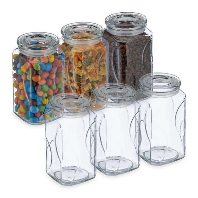 lot de 6 bocaux de conservation avec couvercles 1000 ml
