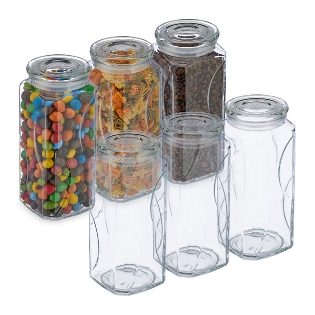 lot de 6 bocaux de conservation avec couvercles 1300 ml