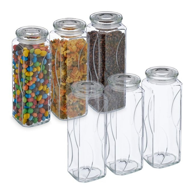 lot de 6 bocaux de conservation avec couvercles 1650 ml