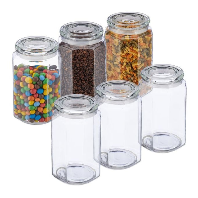 lot de 6 bocaux de conservation avec couvercles 2400 ml