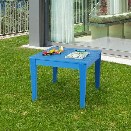 quadratischer Kindertisch wetterfester langlebiger Spieltisch blau 64,5 cm x 64,5 cm